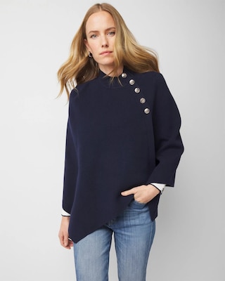 Button Wrap Poncho | White House Black Market